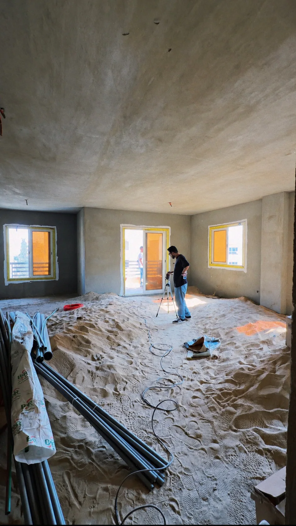 An apartment shell on the first day of site execution